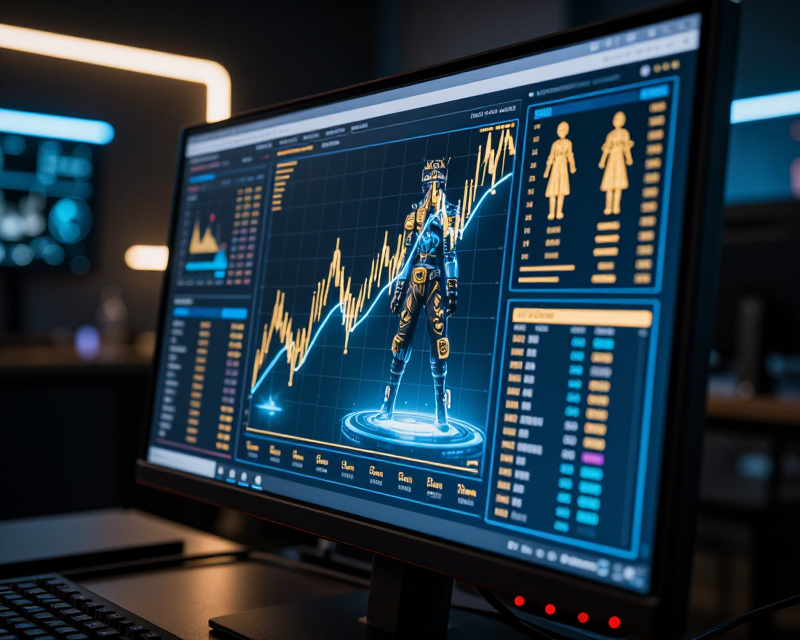 Digital Financial Growth and Gaming Concept