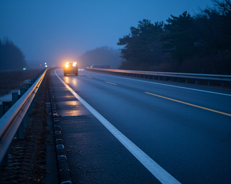 Somber Highway at Dawn