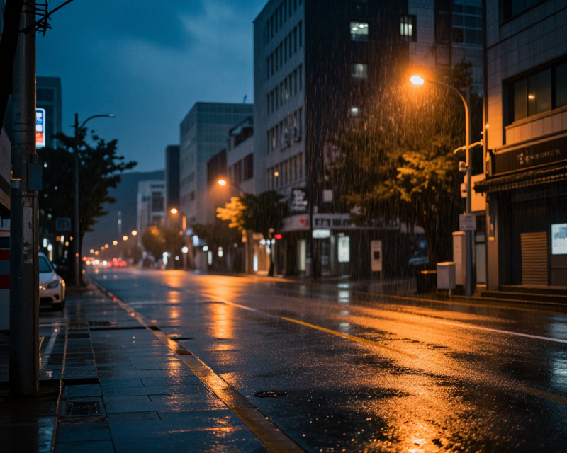 Heavy Monsoon Rain in South Korean City