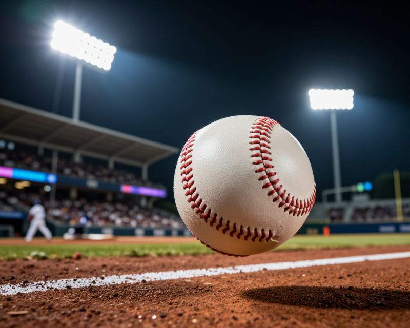 Dramatic Baseball Night Scene